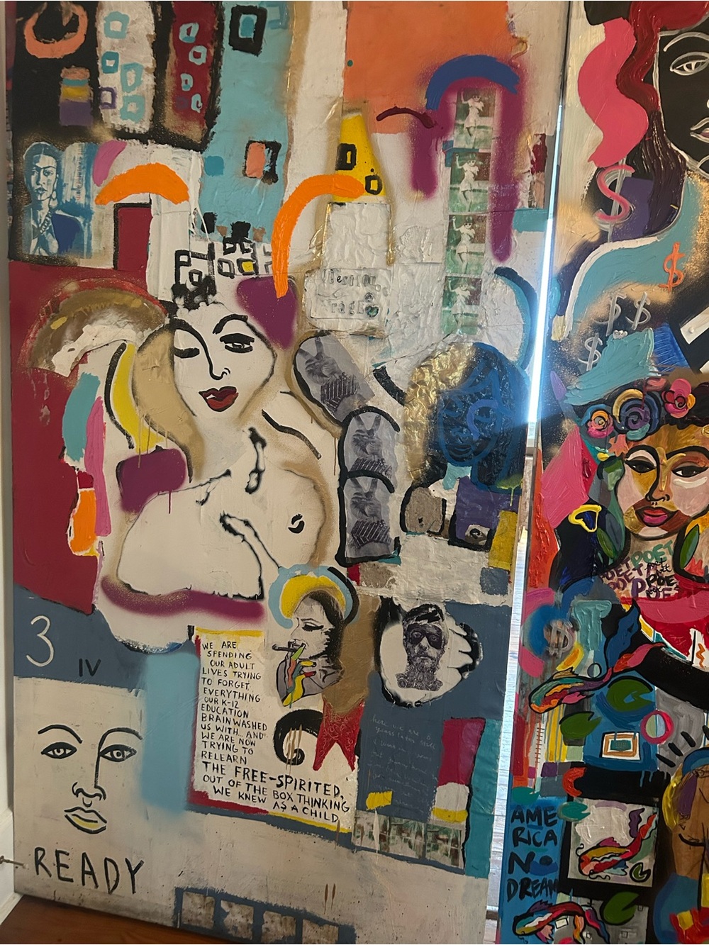 Contemporary Abstract Pop Art Canvas Print in Multicolor by Addie Wuensch 8 ft